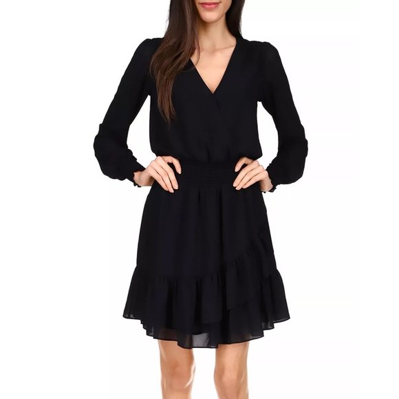 MICHAEL Michael Kors Dresses & Skirts - MICHAEL Michael Kors Smocked Ruffled Dress in Black - Size Small